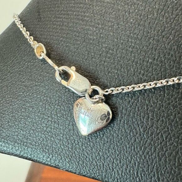 Hallmark Diamonds Flower Necklace 1/15 ct tw Sterling Silver & 10K Rose Gold 18" - Picture 9 of 9